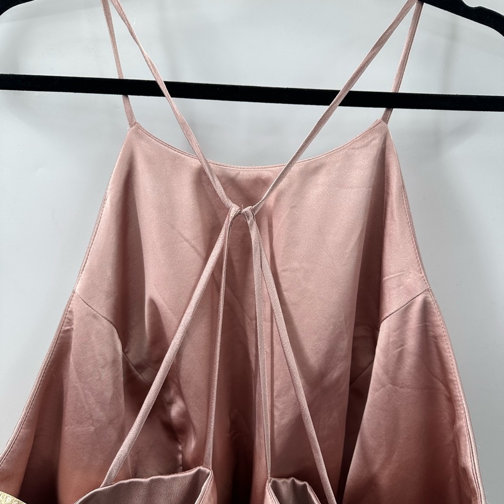 NWT JENNY YOO Alessia satin elegant formal Apricot bridal wedding cocktail gown - Picture 9 of 16
